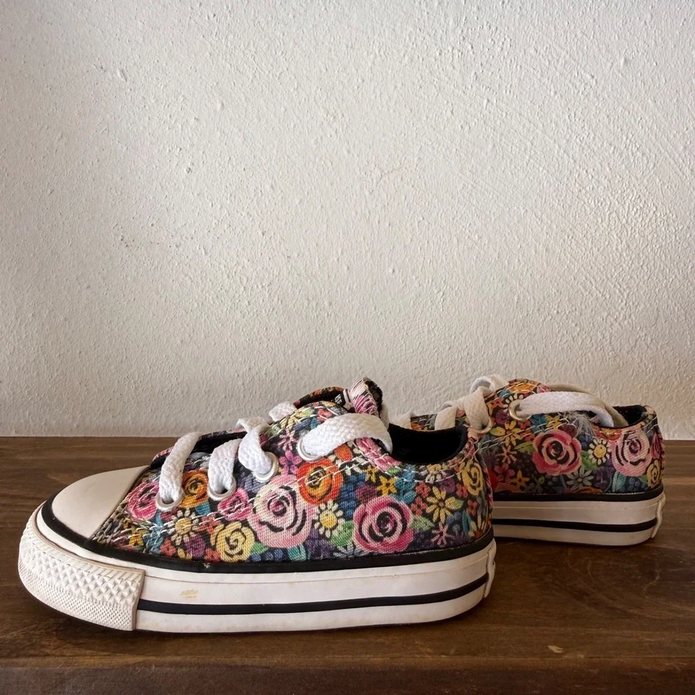 Converse All Star Floral Low Top Sneakers Toddler Girls Size 5 Multicolor